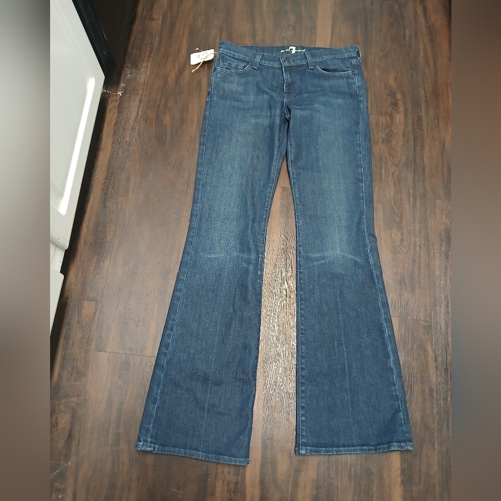 7 For All Mankind Women's Dark Blue Flare Jeans